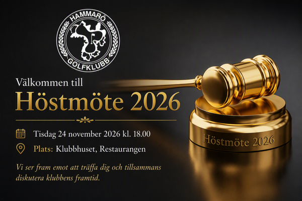 Stadgeenlig kungörelse om Höstmöte i Hammarö GK