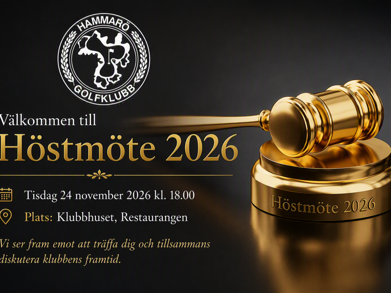 Stadgeenlig kungörelse om Höstmöte i Hammarö GK