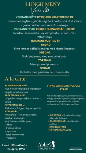 Lunchmeny vecka 36