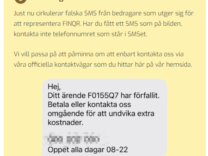 Varning för Bluff-SMS